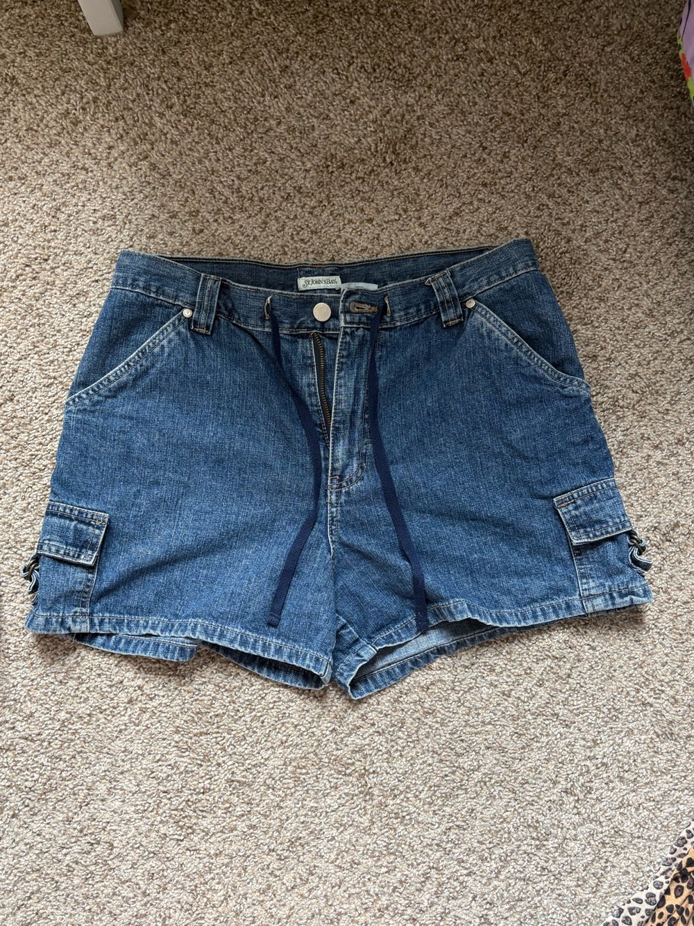 St. John's Bay Dark Blue Denim Cargo Shorts